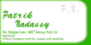 patrik nadassy business card